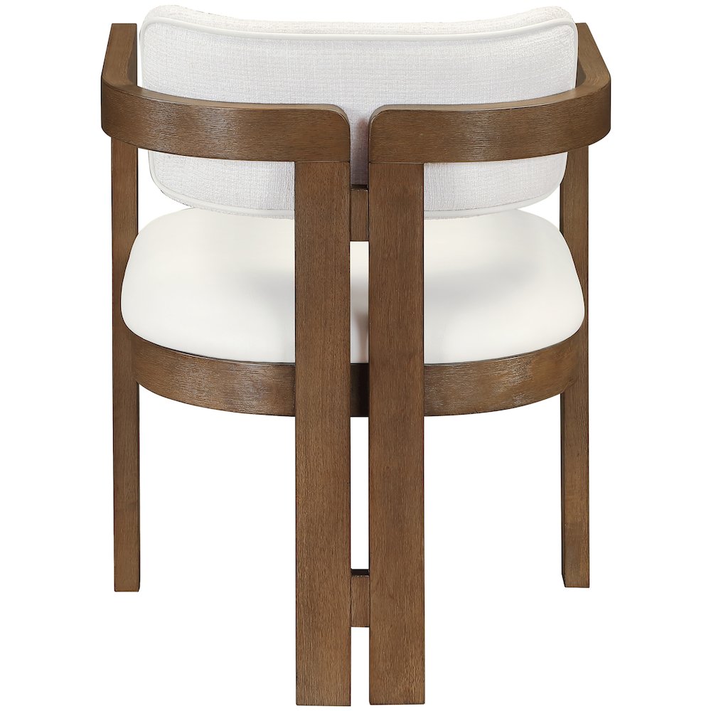 Ravina Cream Vegan Leather and Linen Fabric Upholstered Dining Chair, Set of 2. Picture 6