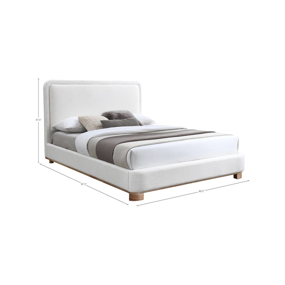 Nolita Cream Linen Textured Fabric King Bed. Picture 6