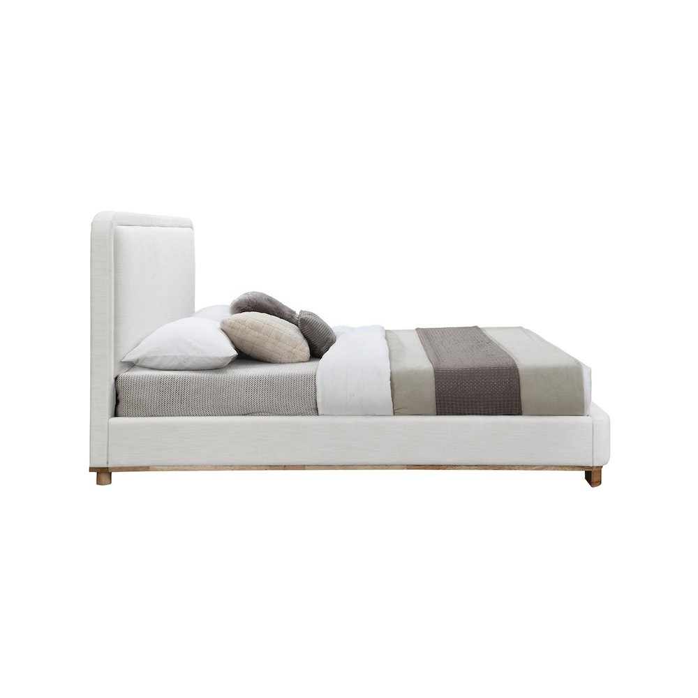 Nolita Cream Linen Textured Fabric Queen Bed. Picture 3