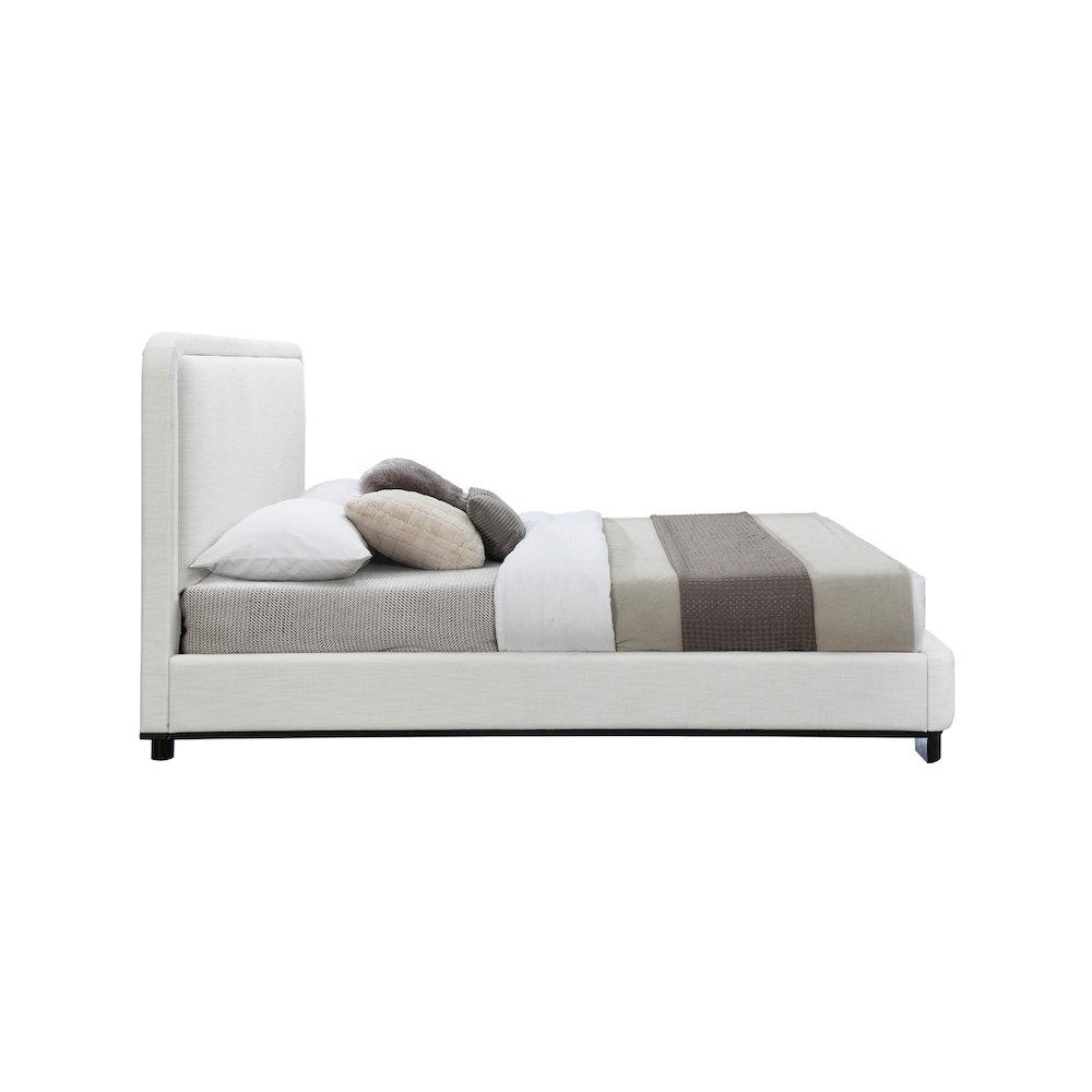 Nolita Cream Linen Textured Fabric King Bed. Picture 3