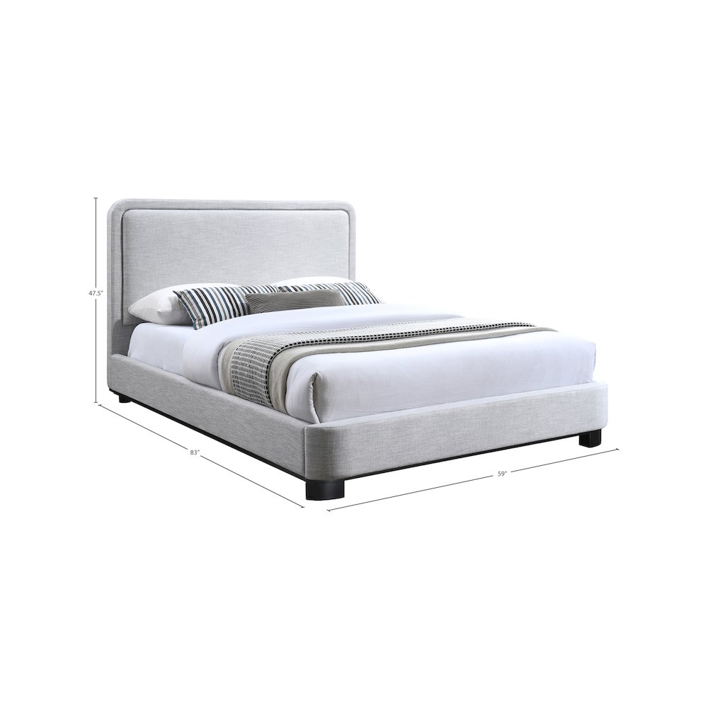 Nolita Grey Linen Textured Fabric Full Bed. Picture 6