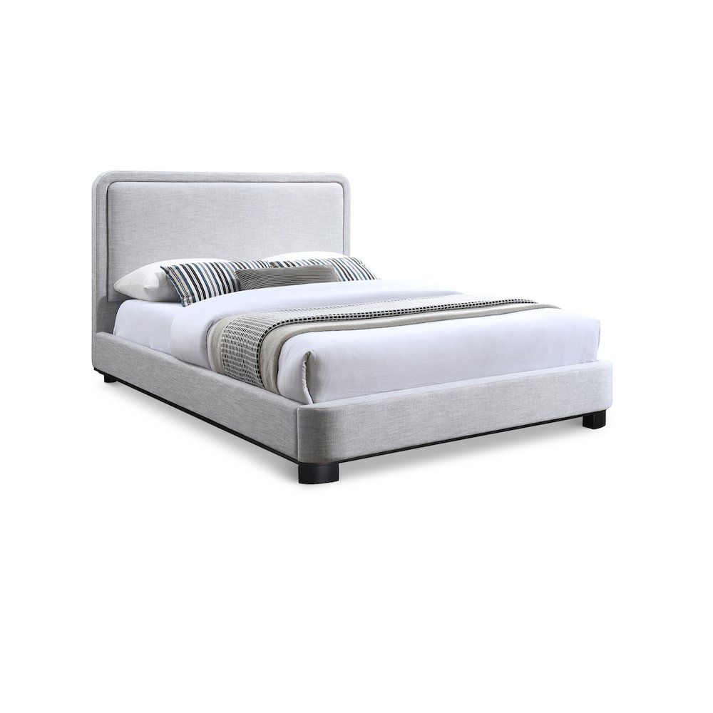 Nolita Grey Linen Textured Fabric Full Bed. Picture 1