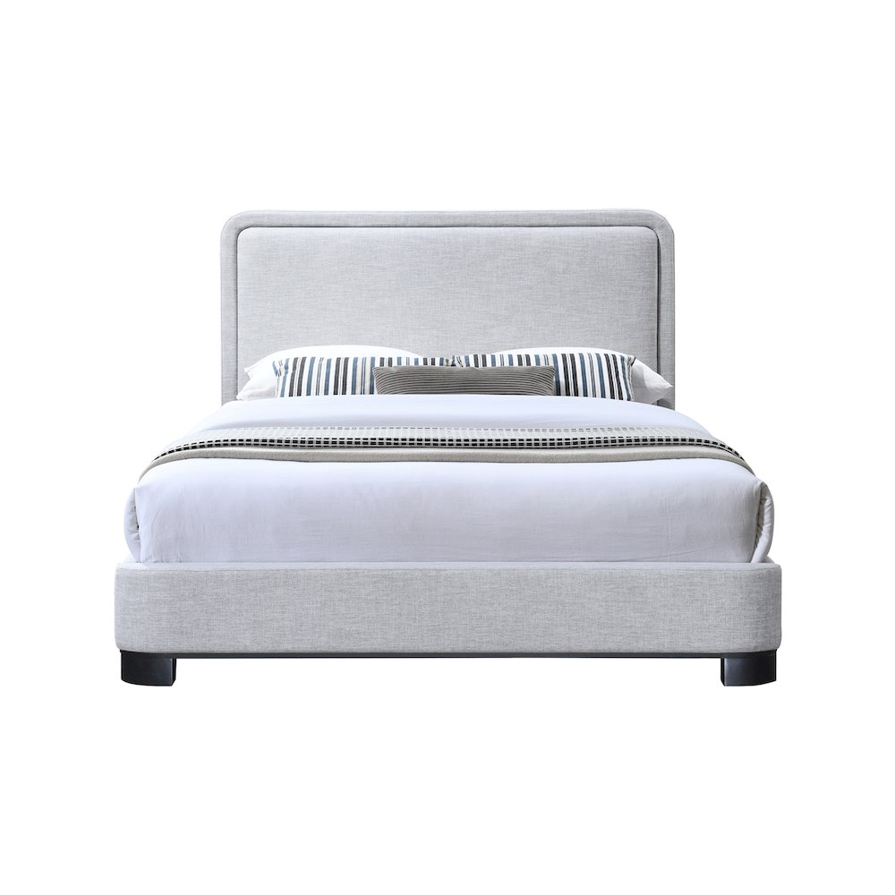Nolita Grey Linen Textured Fabric Full Bed. Picture 2