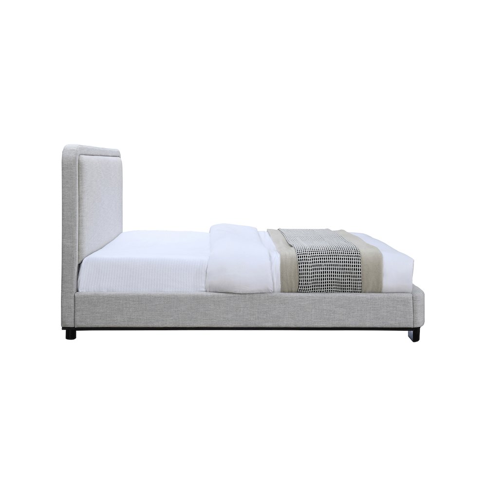 Nolita Grey Linen Textured Fabric Full Bed. Picture 3