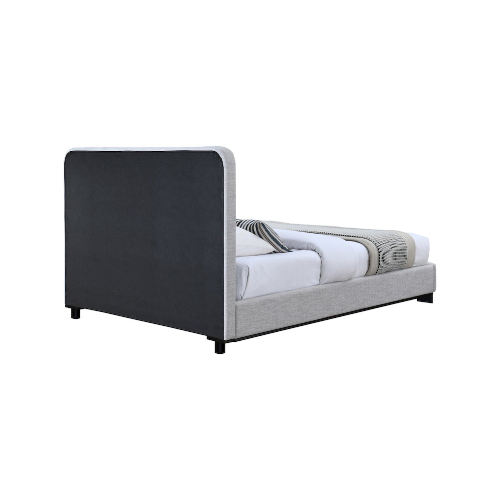 Nolita Grey Linen Textured Fabric Full Bed. Picture 4