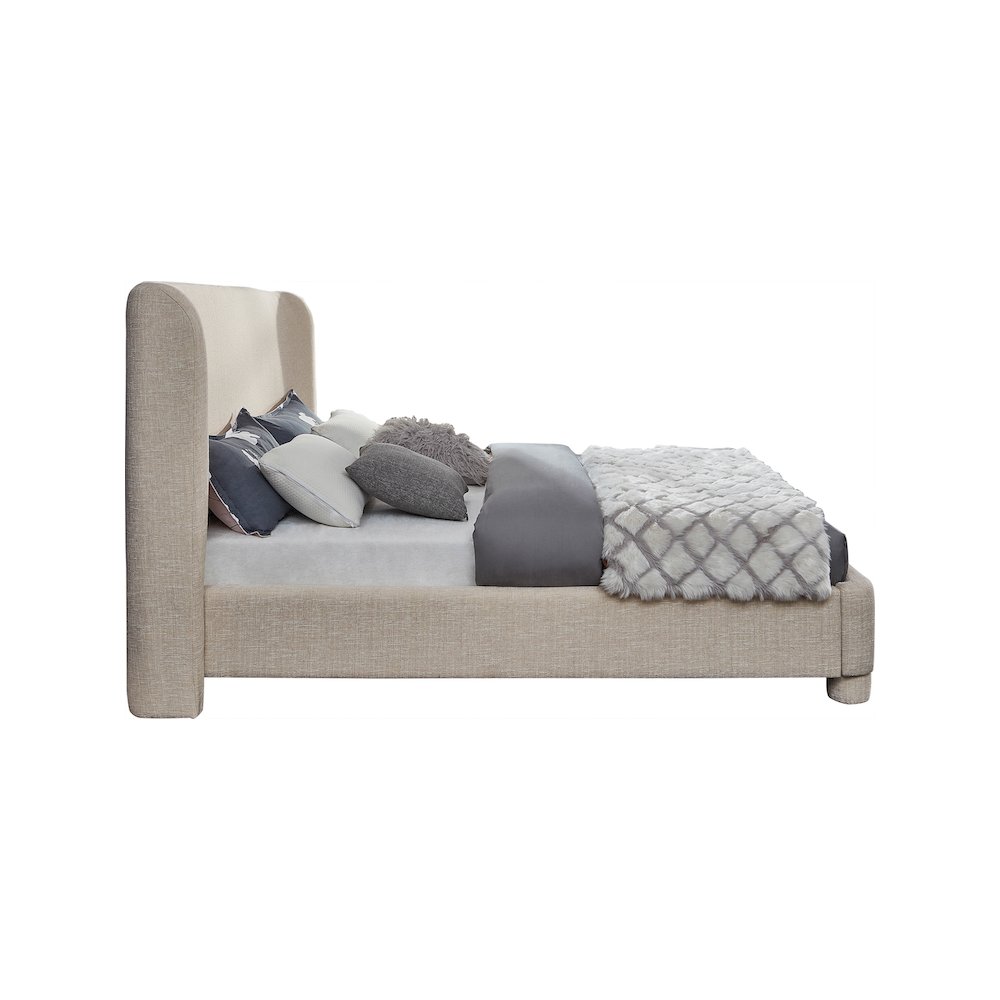 Penny Beige Polyester Fabric King Bed. Picture 3