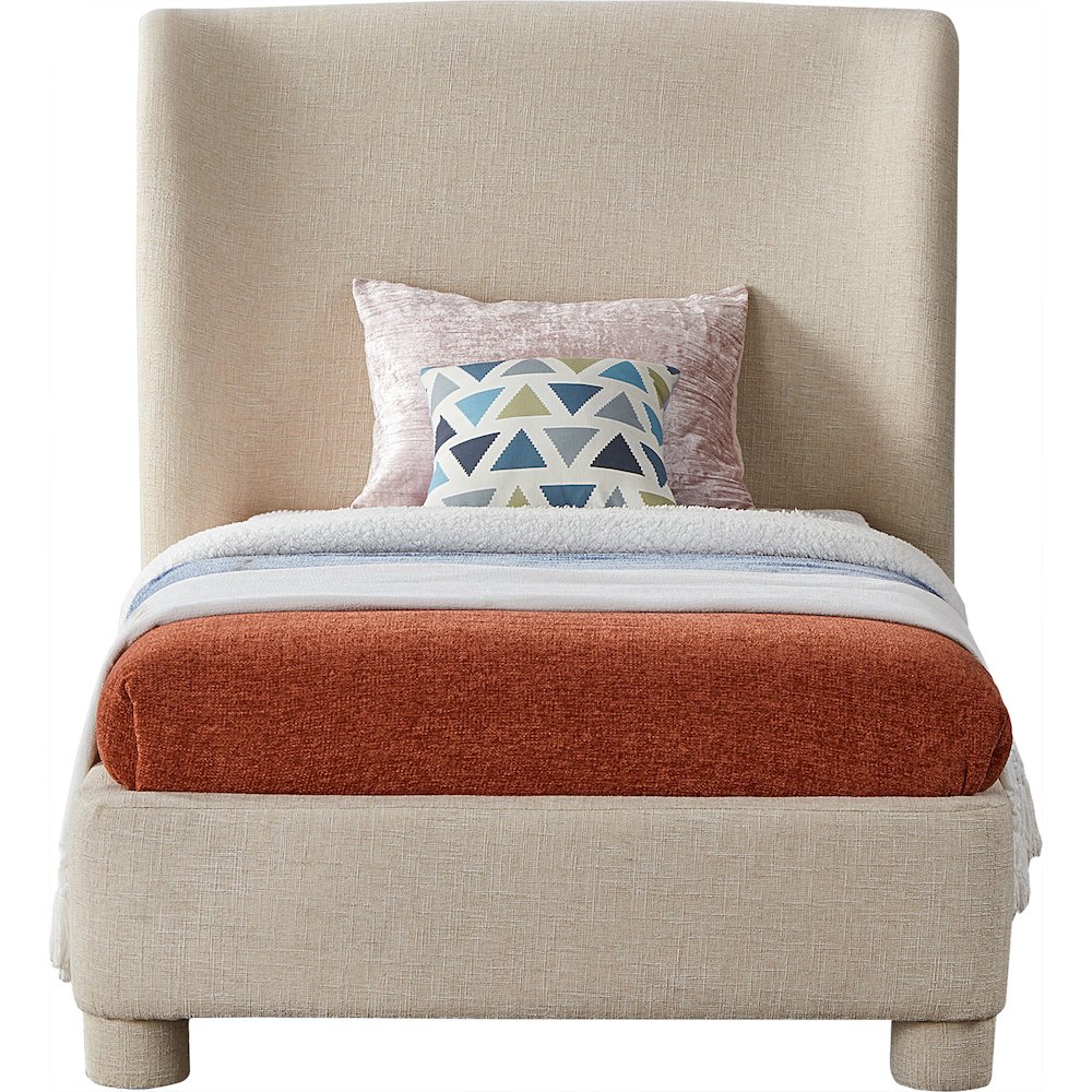 Penny Beige Polyester Fabric Twin Bed. Picture 2