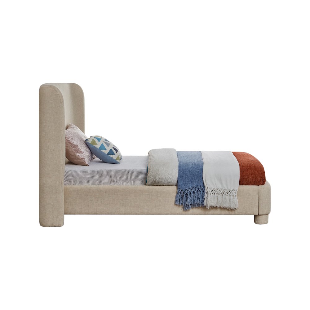 Penny Beige Polyester Fabric Twin Bed. Picture 3