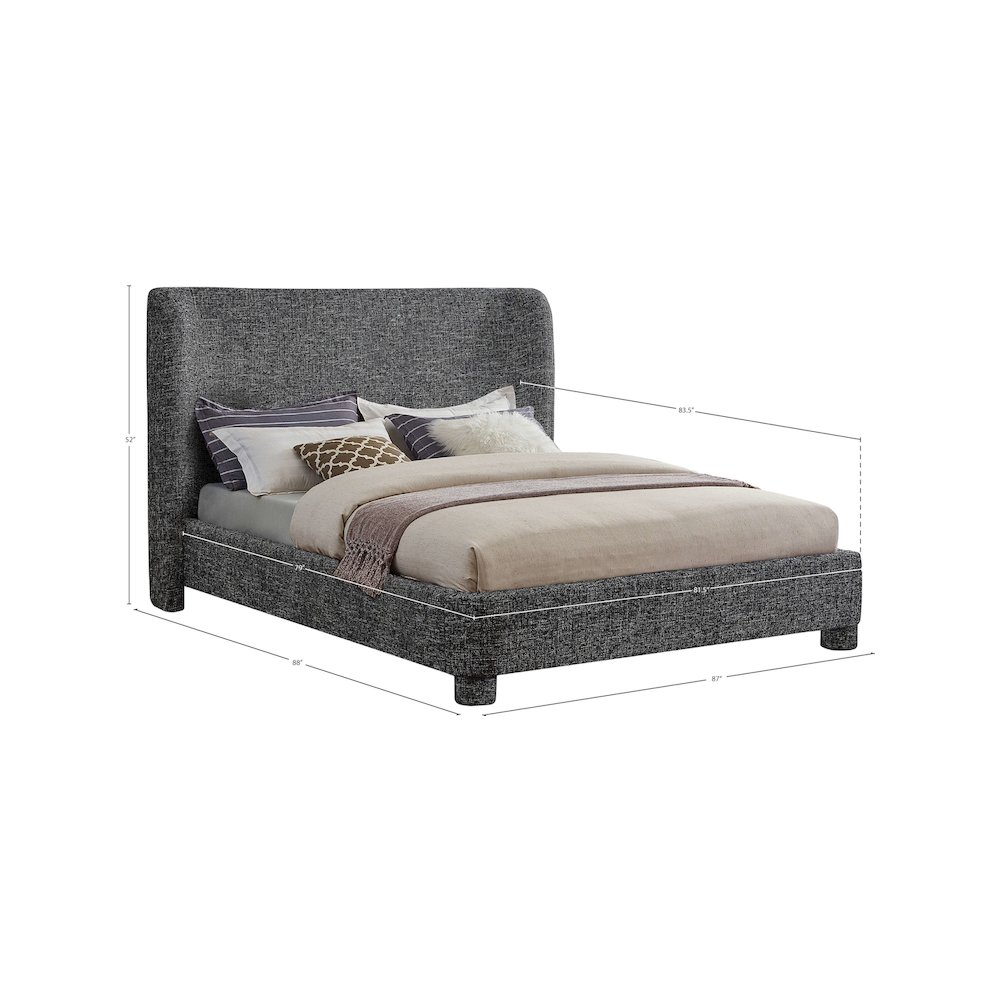 Penny Black Polyester Fabric King Bed. Picture 6