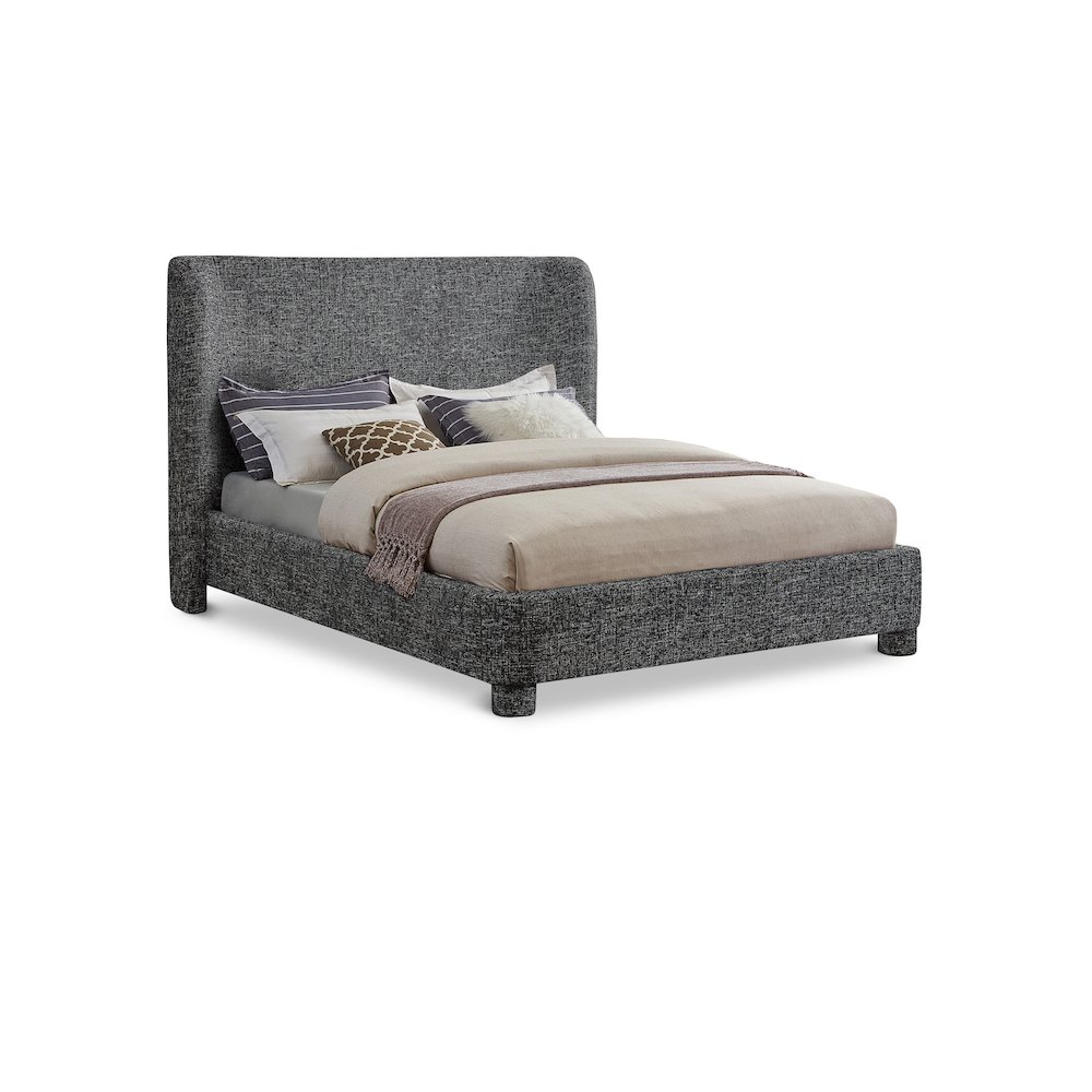 Penny Black Polyester Fabric King Bed. Picture 1