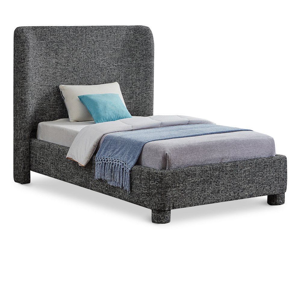 Penny Black Polyester Fabric Twin Bed. Picture 1