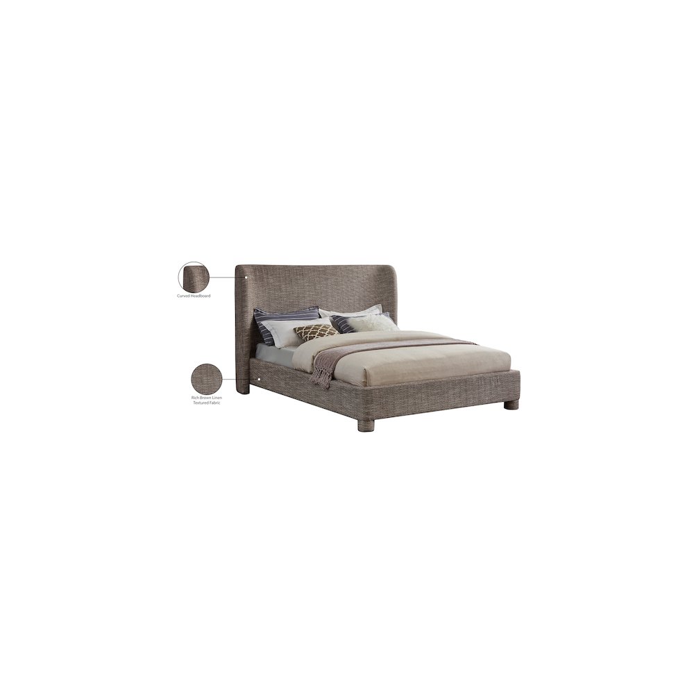 Penny Brown Polyester Fabric King Bed. Picture 7