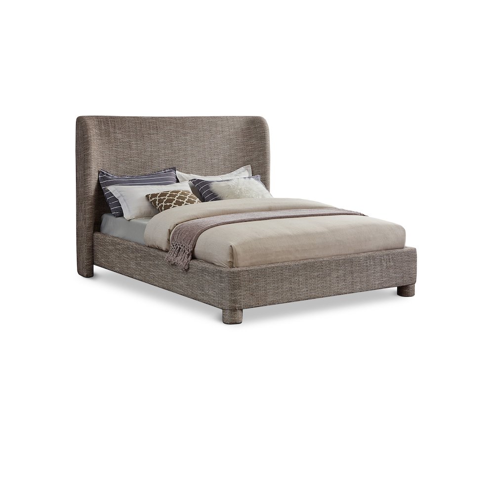 Penny Brown Polyester Fabric King Bed. Picture 1