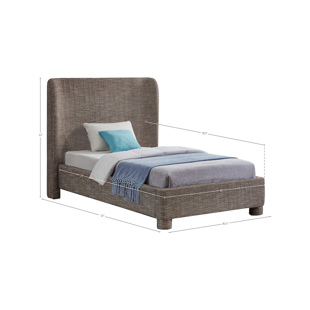 Penny Brown Polyester Fabric Twin Bed. Picture 6
