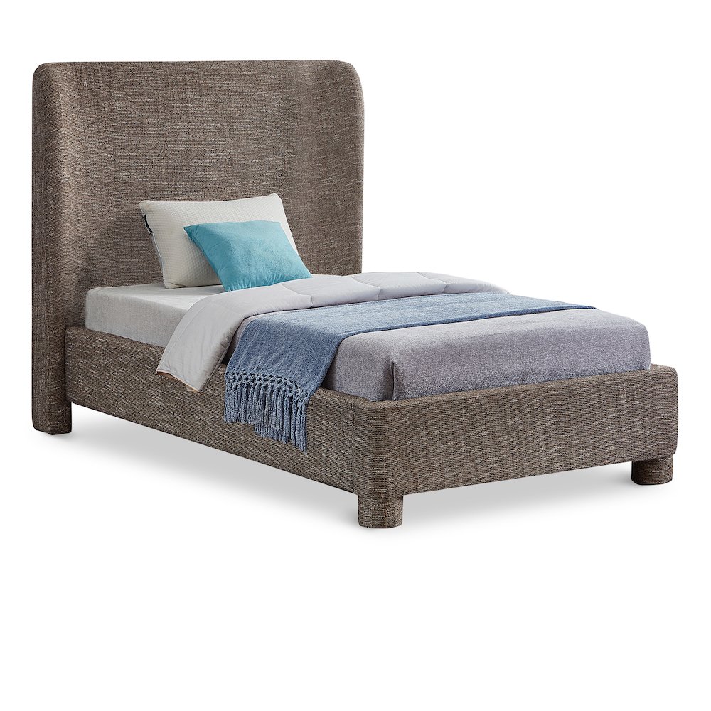 Penny Brown Polyester Fabric Twin Bed. Picture 1