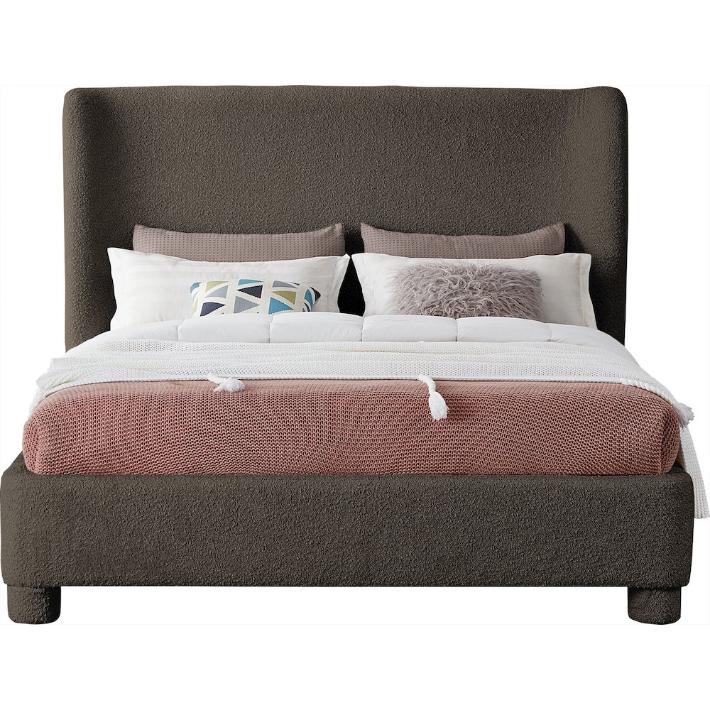 Penny Brown Boucle Fabric Queen Bed. Picture 2