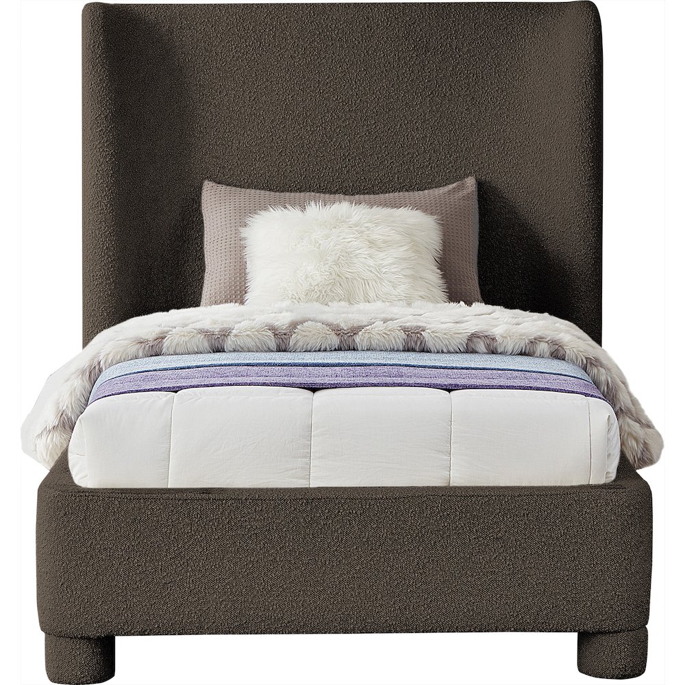 Penny Brown Boucle Fabric Twin Bed. Picture 2