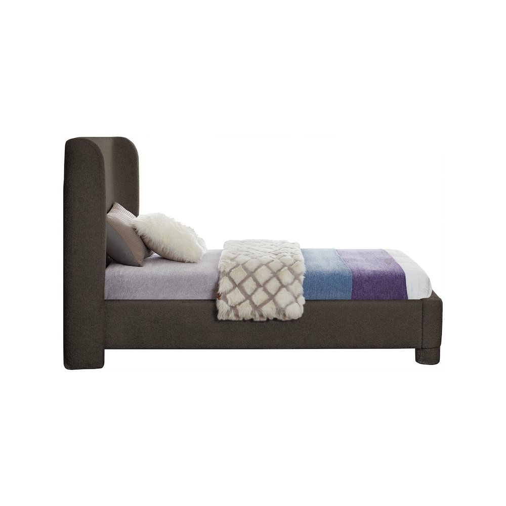 Penny Brown Boucle Fabric Twin Bed. Picture 3