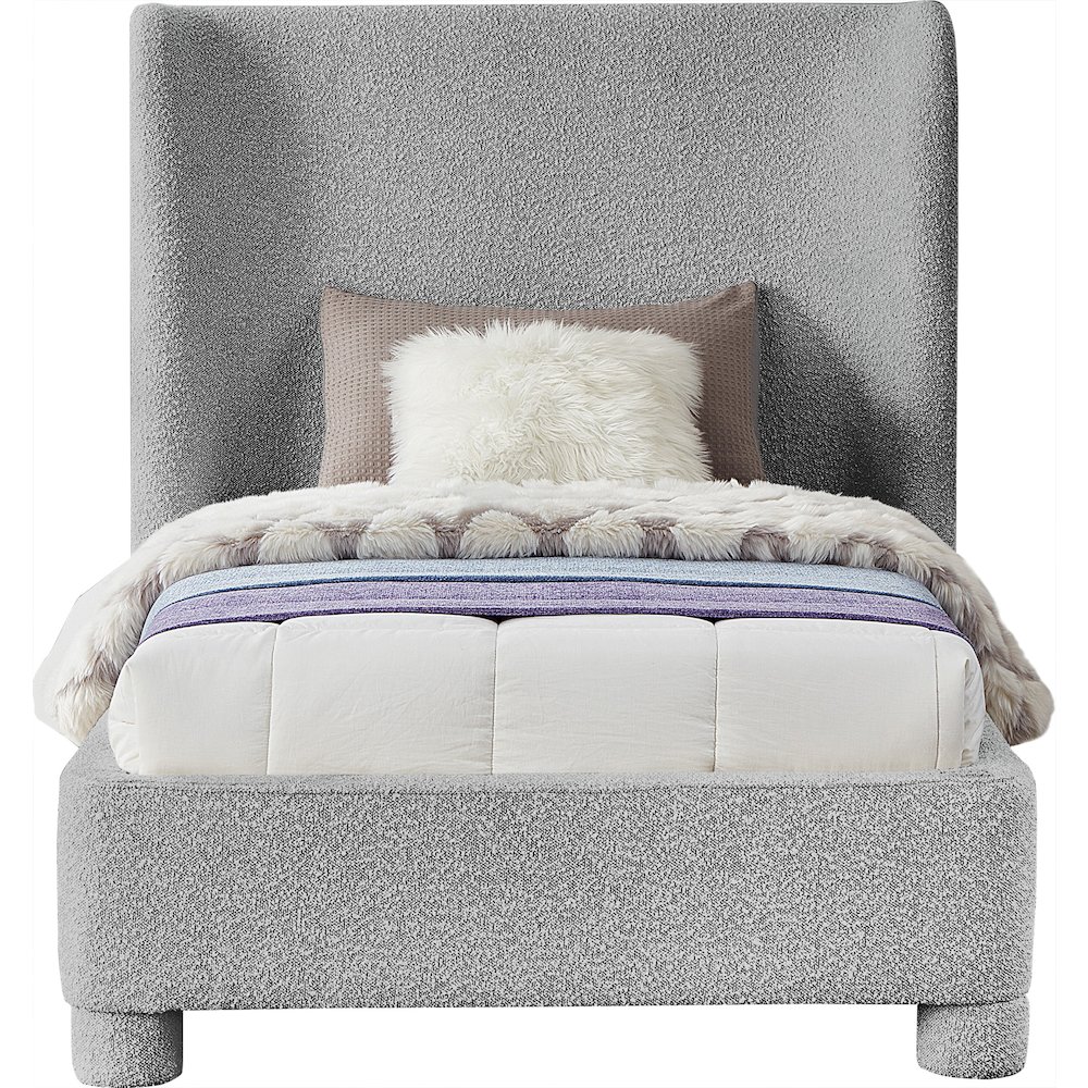 Penny Grey Boucle Fabric Twin Bed. Picture 2