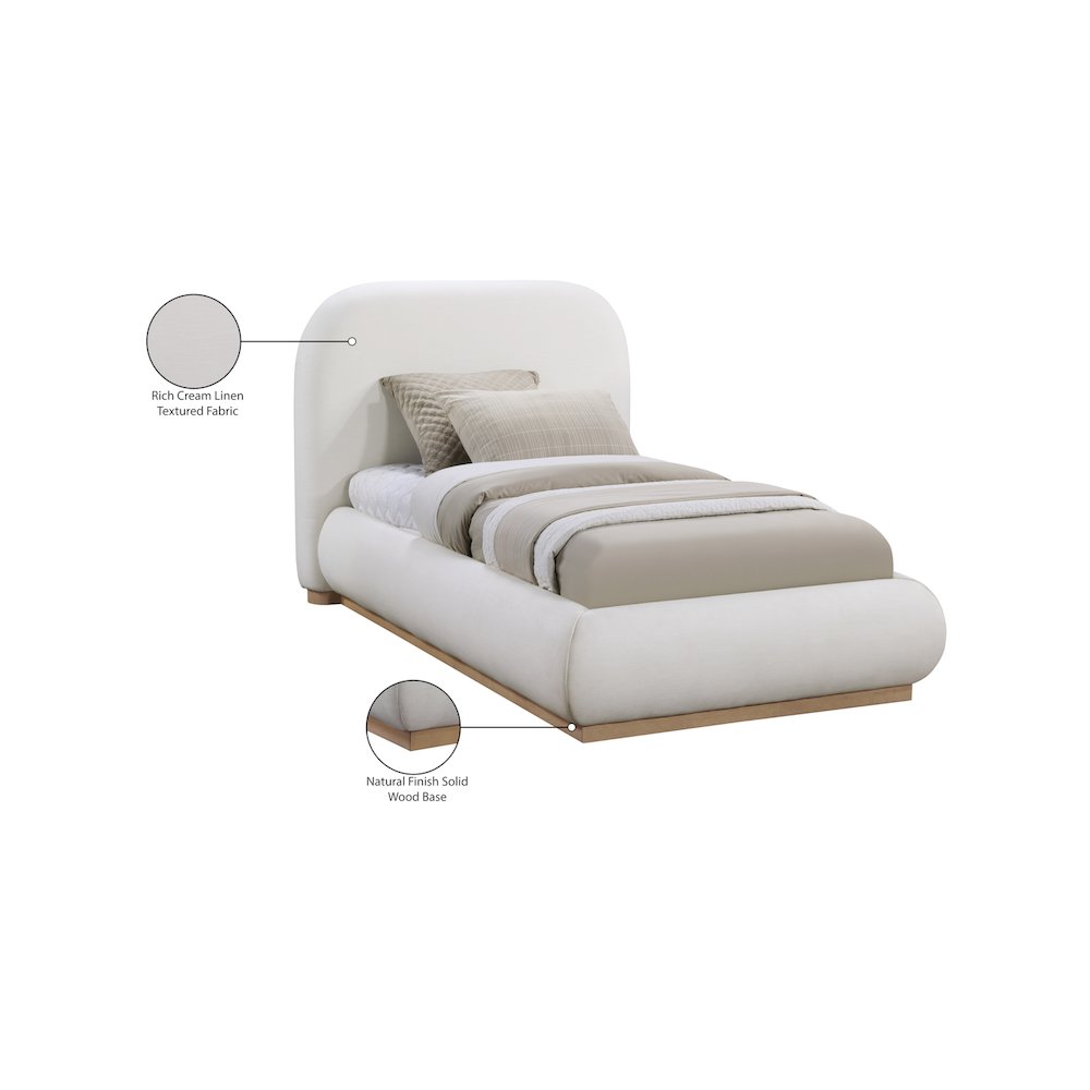 Vaughn Cream Twin Bed. Picture 10