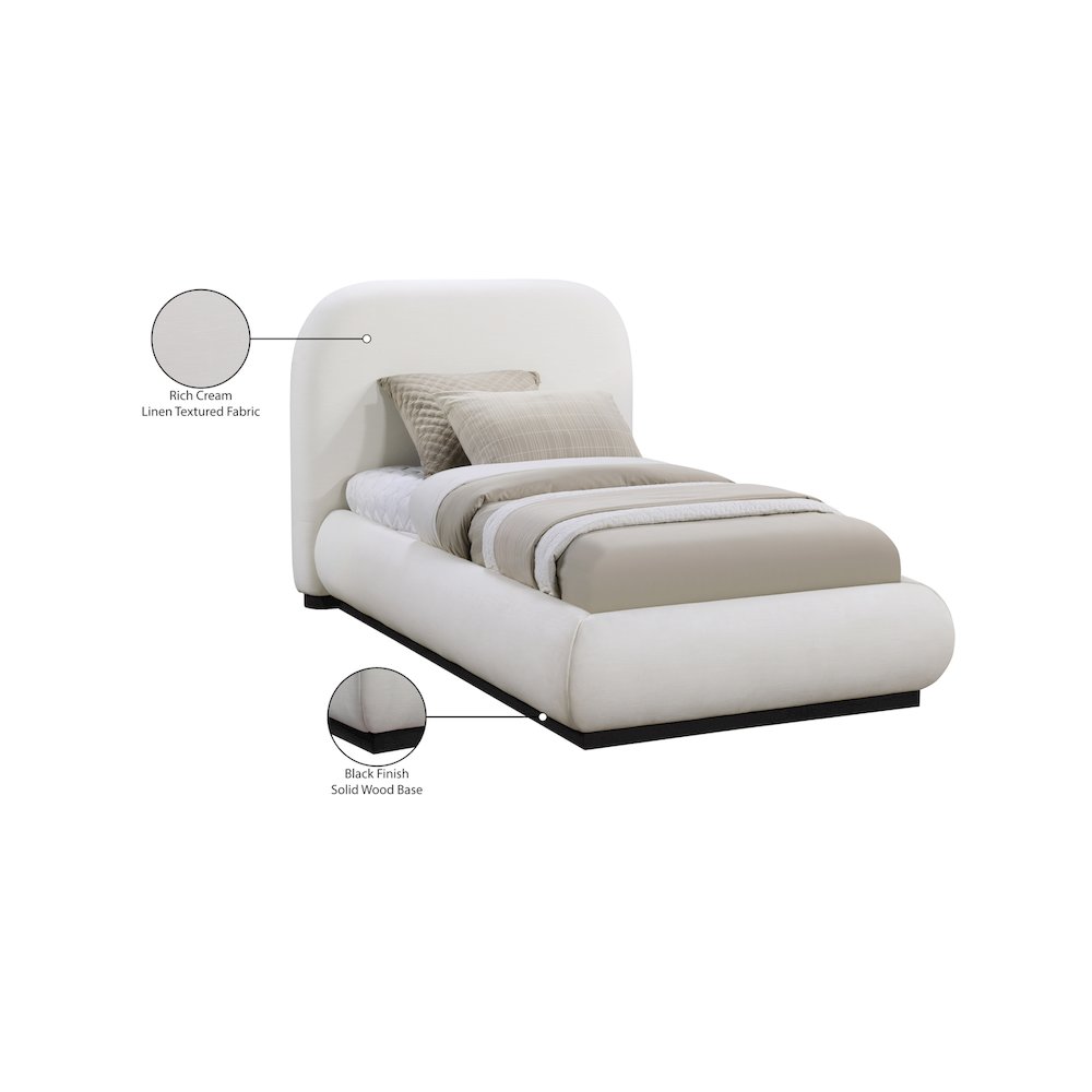 Vaughn Cream Twin Bed. Picture 9