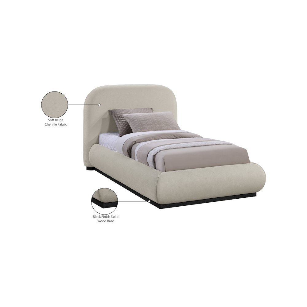 Vaughn Beige Twin Bed. Picture 9