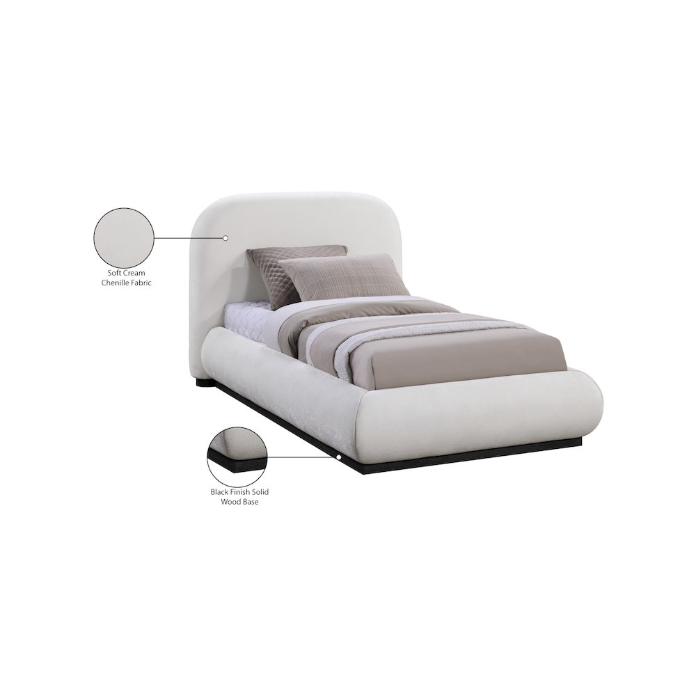 Vaughn Cream Twin Bed. Picture 9