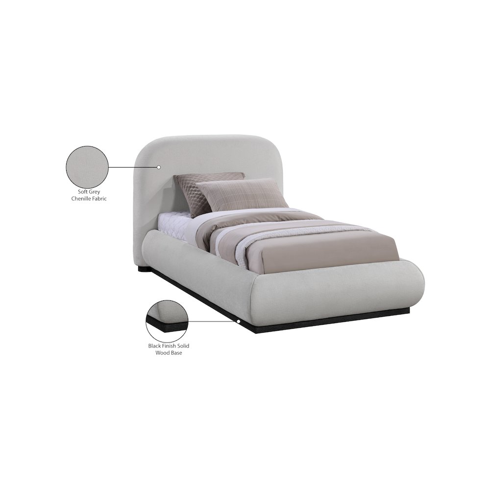 Vaughn Grey Twin Bed. Picture 9
