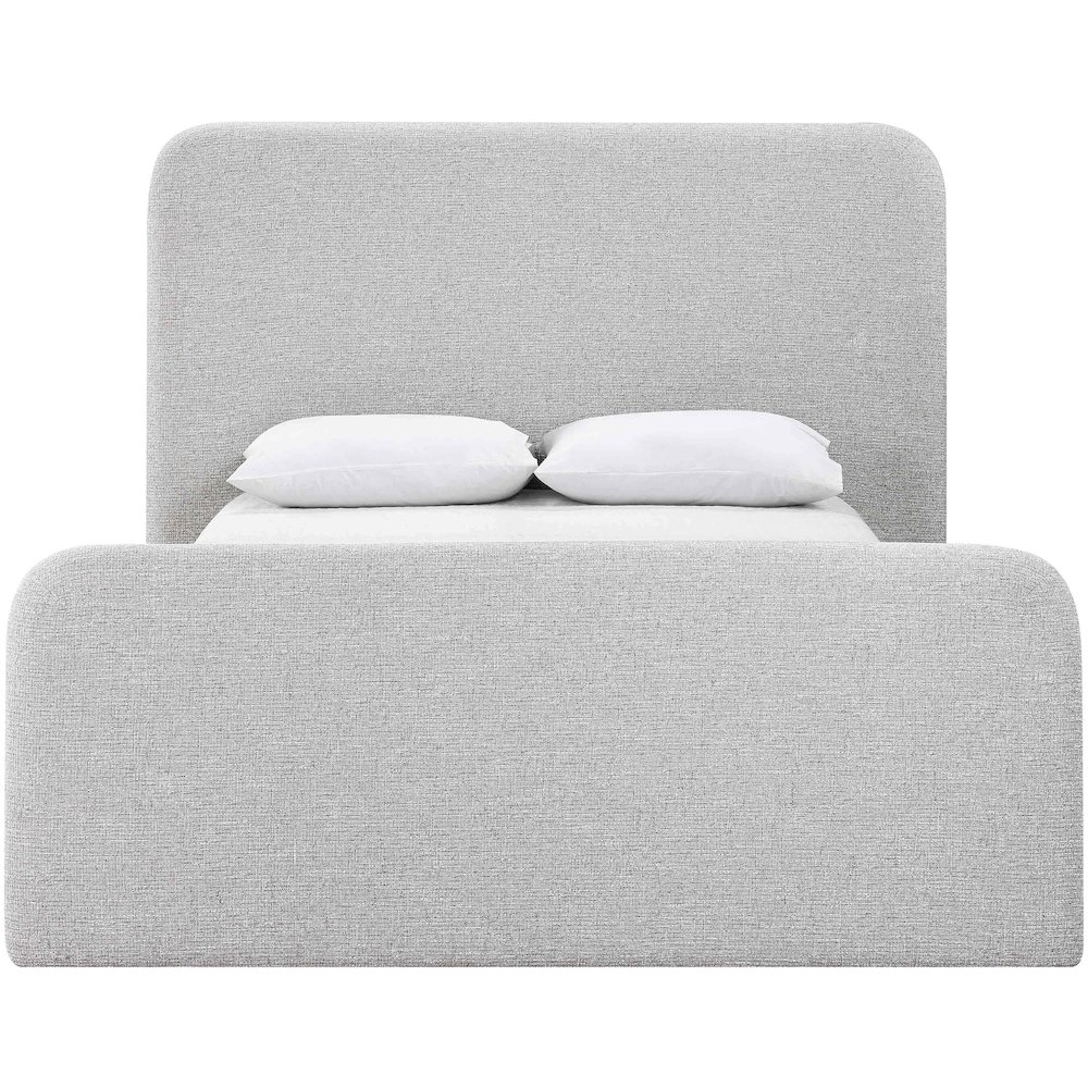 Fira Grey Linen Textured Fabric Upholstered Full Bed. Picture 2