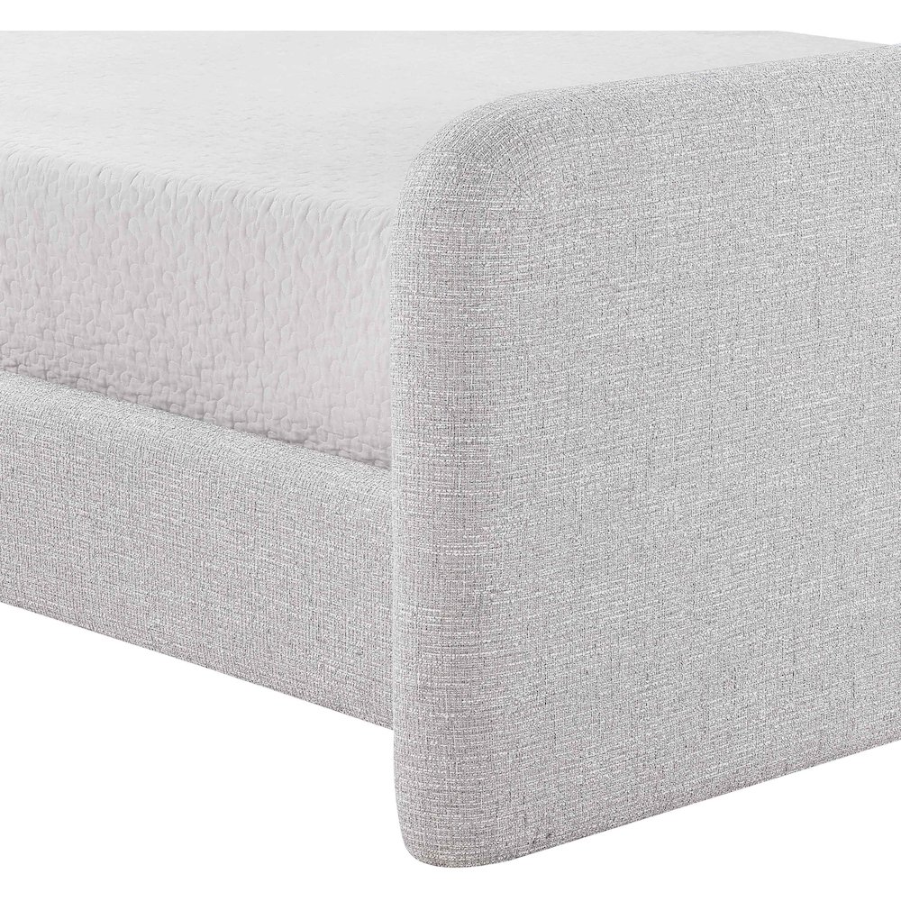 Fira Grey Linen Textured Fabric Upholstered Full Bed. Picture 6