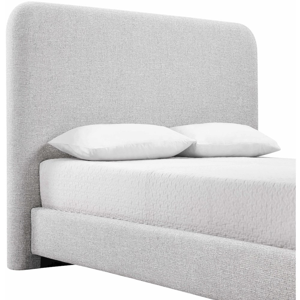 Fira Grey Linen Textured Fabric Upholstered King Bed. Picture 5