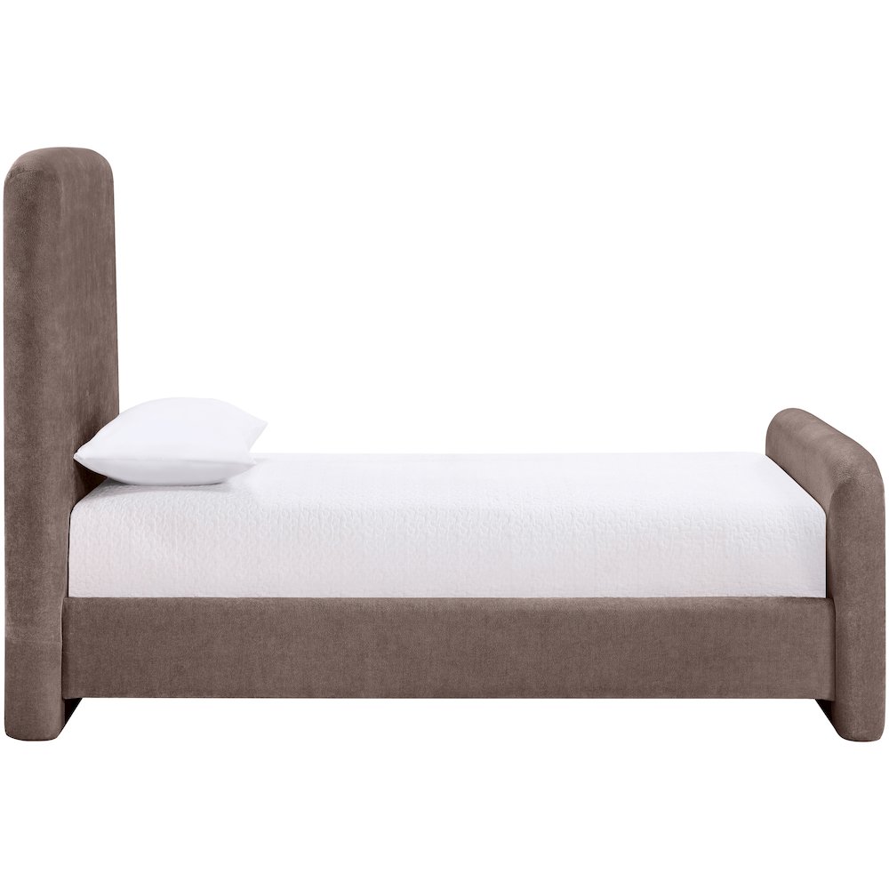 Fira Brown Chenille Fabric Upholstered Twin Bed. Picture 8