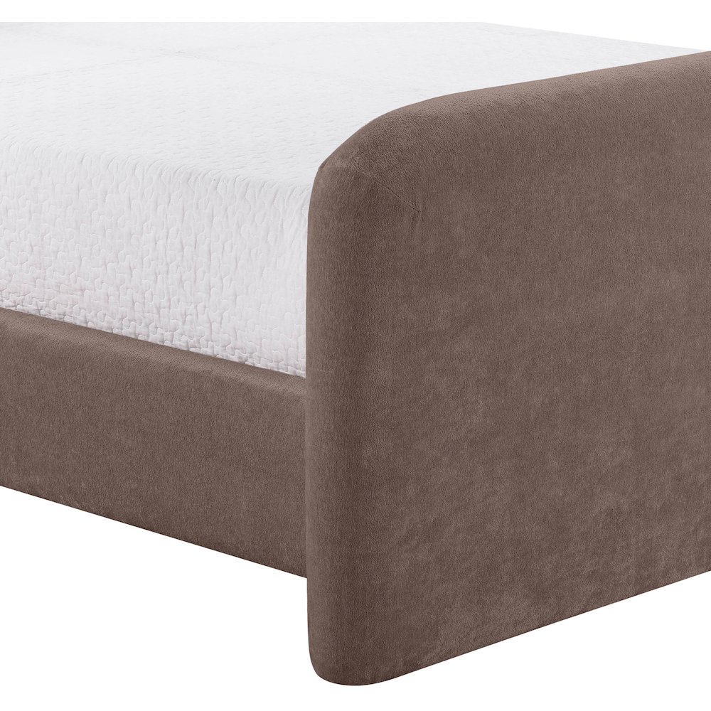 Fira Brown Chenille Fabric Upholstered Twin Bed. Picture 6