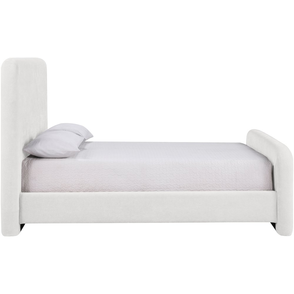 Fira Cream Chenille Fabric Upholstered Full Bed. Picture 8