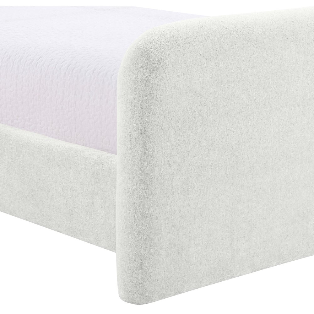 Fira Cream Chenille Fabric Upholstered Full Bed. Picture 6