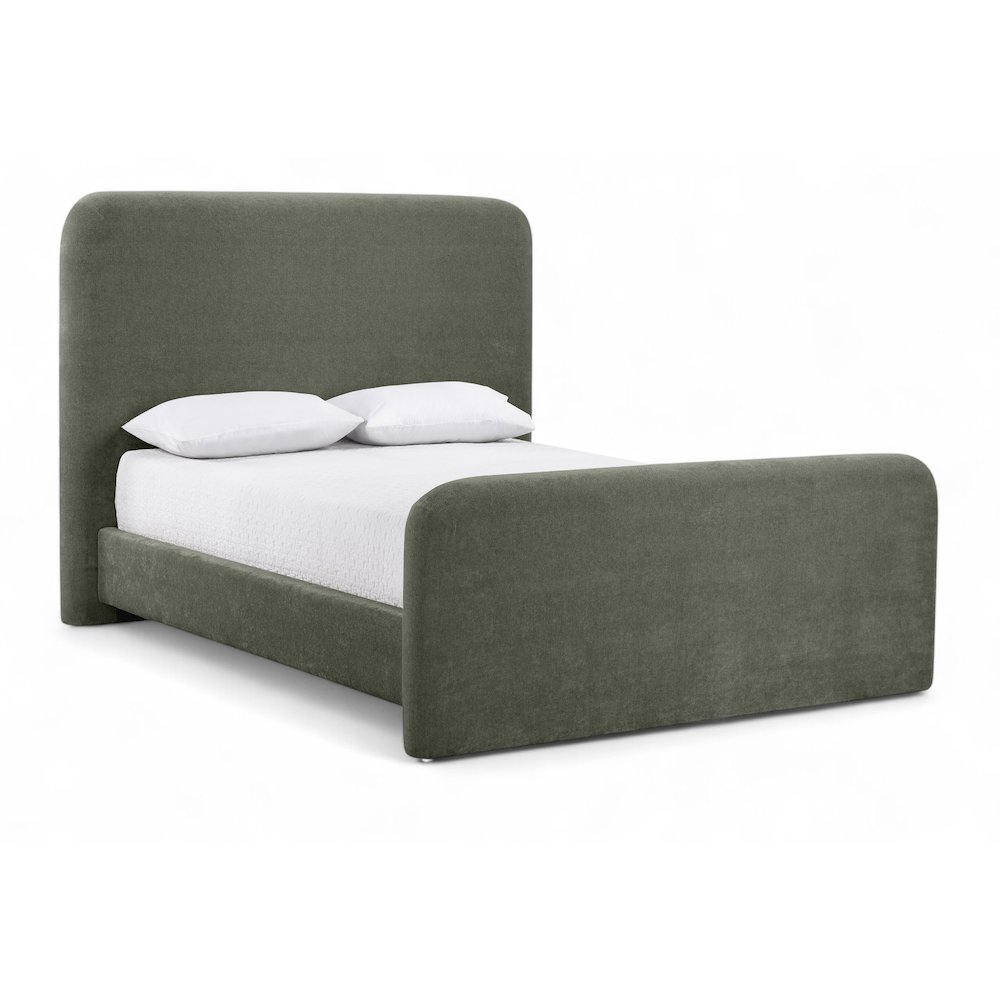 Fira Green Chenille Fabric Upholstered Full Bed. Picture 1