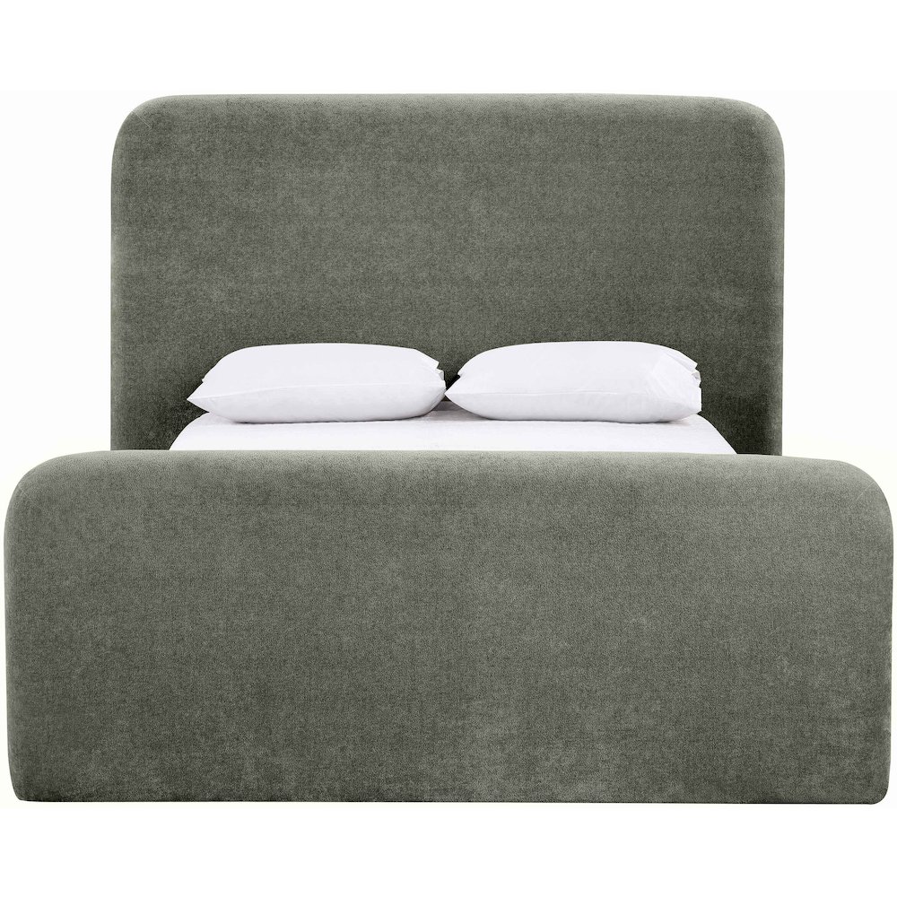 Fira Green Chenille Fabric Upholstered Full Bed. Picture 2