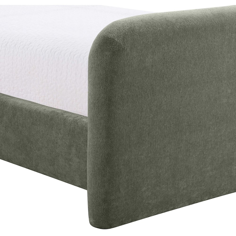 Fira Green Chenille Fabric Upholstered Full Bed. Picture 6