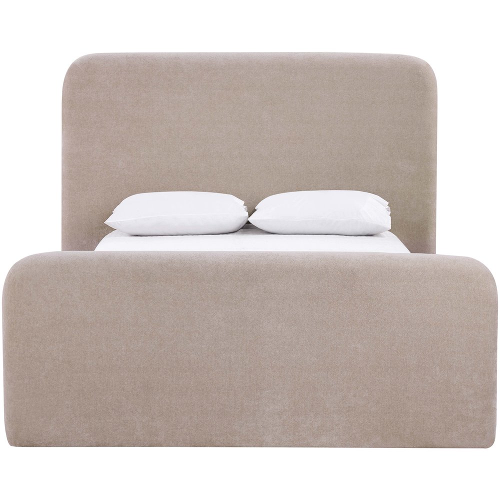 Fira Taupe Chenille Fabric Upholstered Full Bed. Picture 2
