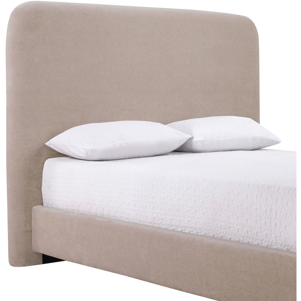 Fira Taupe Chenille Fabric Upholstered Full Bed. Picture 4