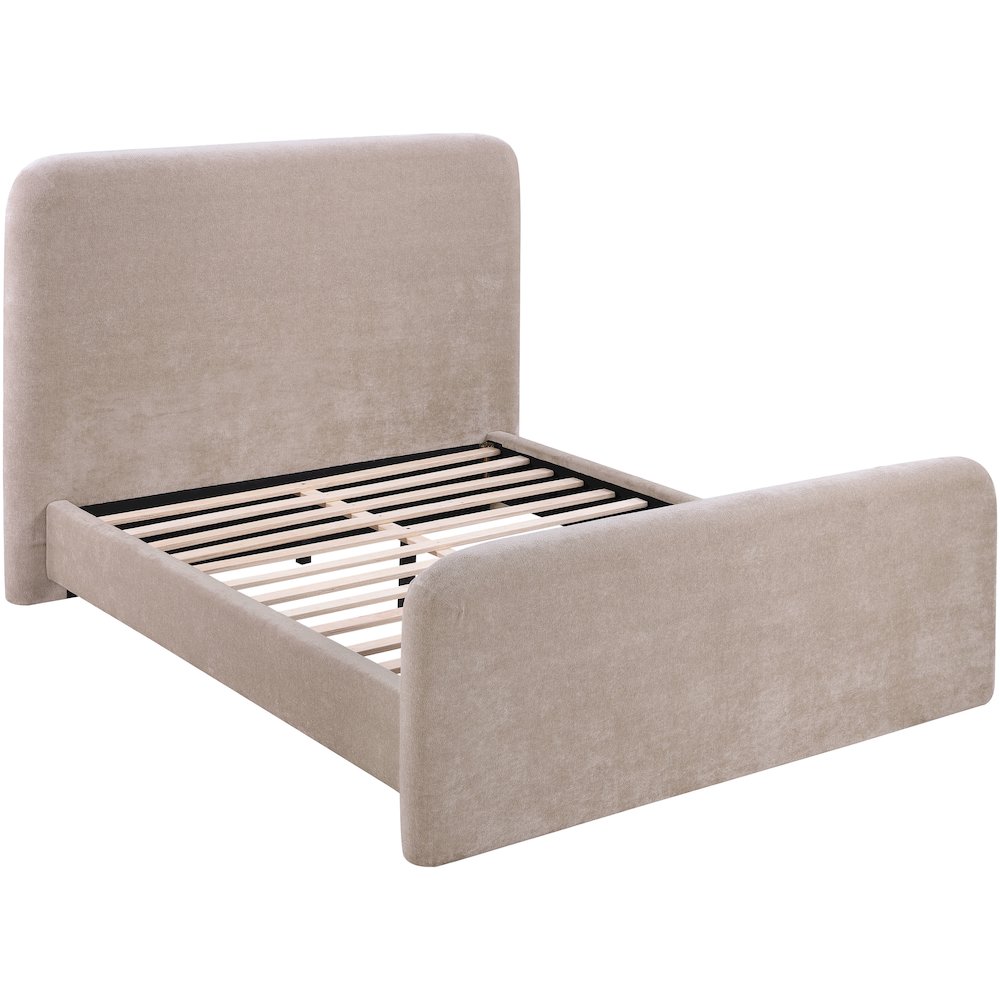 Fira Taupe Chenille Fabric Upholstered Full Bed. Picture 5