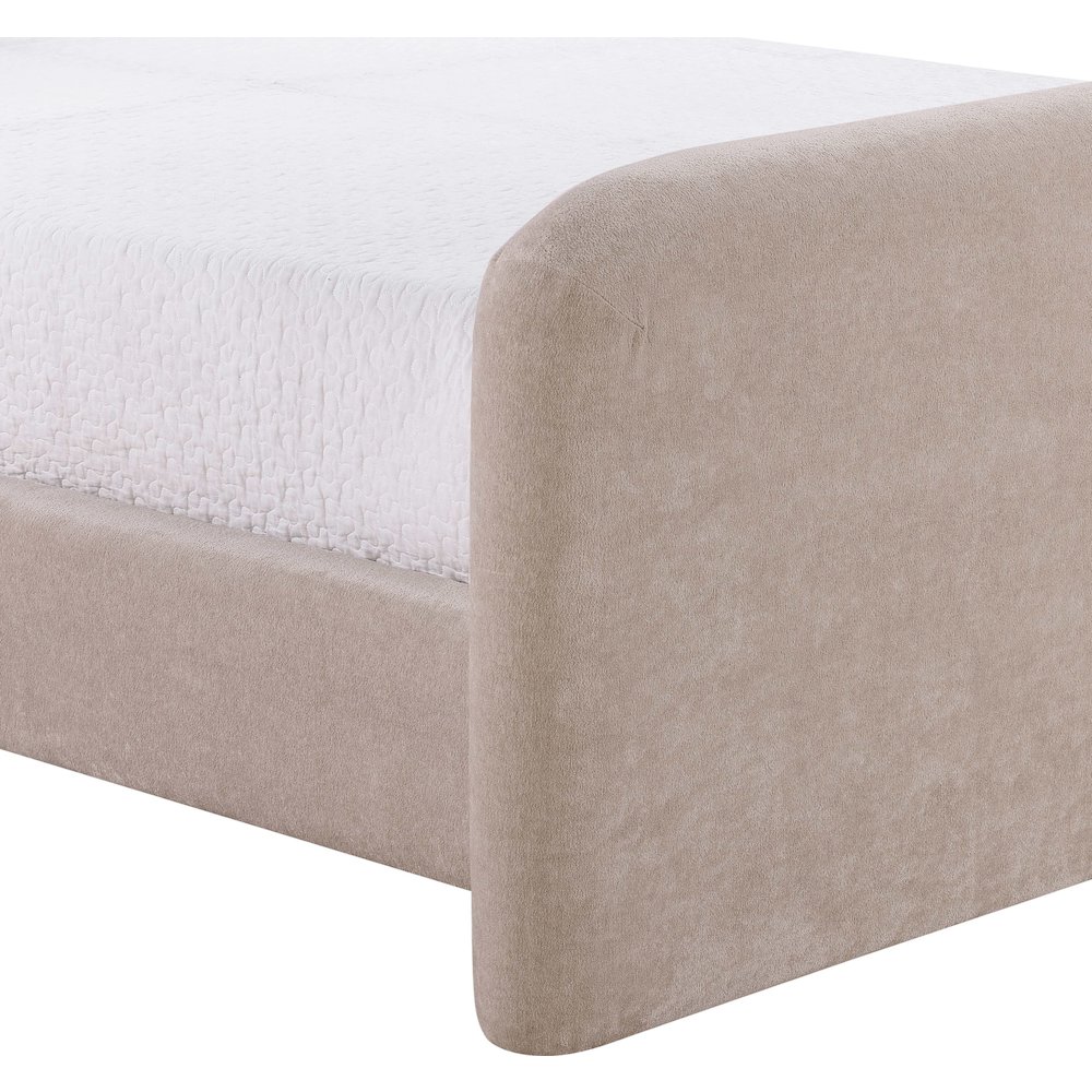 Fira Taupe Chenille Fabric Upholstered Full Bed. Picture 6