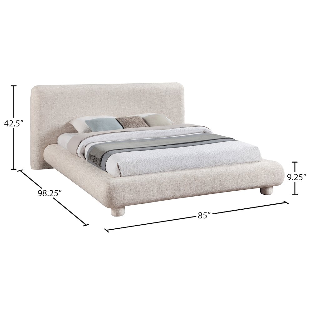 Blair Beige Fabric Upholstered Queen Bed. Picture 9