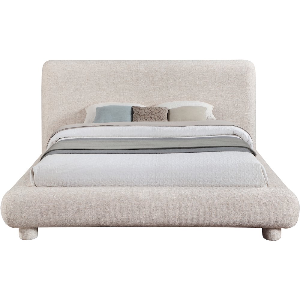 Blair Beige Fabric Upholstered Queen Bed. Picture 2