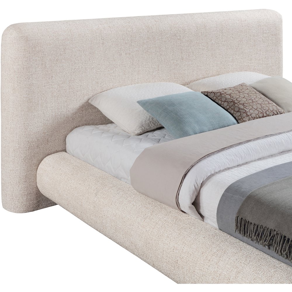 Blair Beige Fabric Upholstered Queen Bed. Picture 5