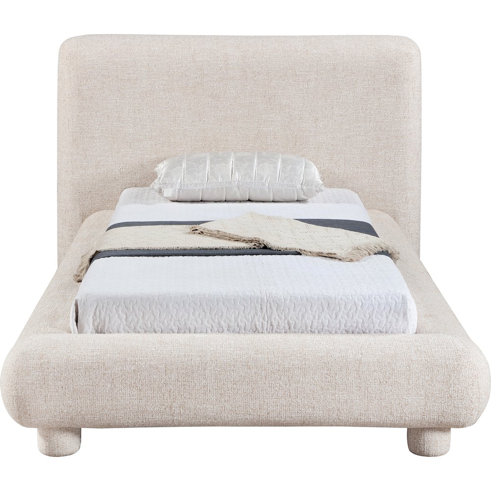 Blair Beige Fabric Upholstered Twin Bed. Picture 2
