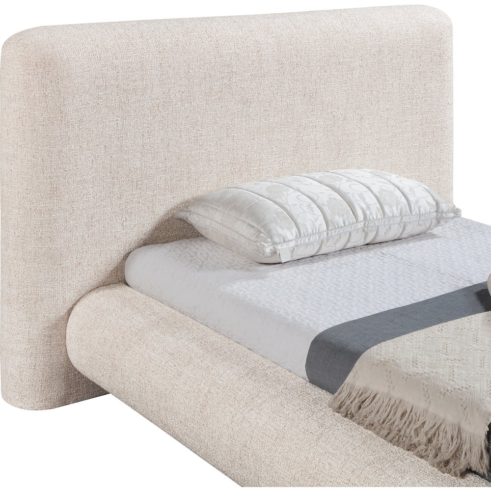 Blair Beige Fabric Upholstered Twin Bed. Picture 5