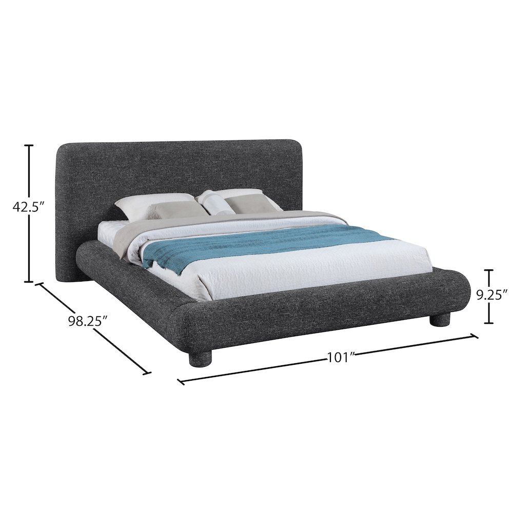 Blair Black Fabric Upholstered King Bed. Picture 9