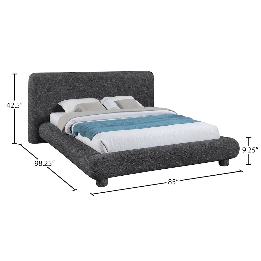 Blair Black Fabric Upholstered Queen Bed. Picture 9