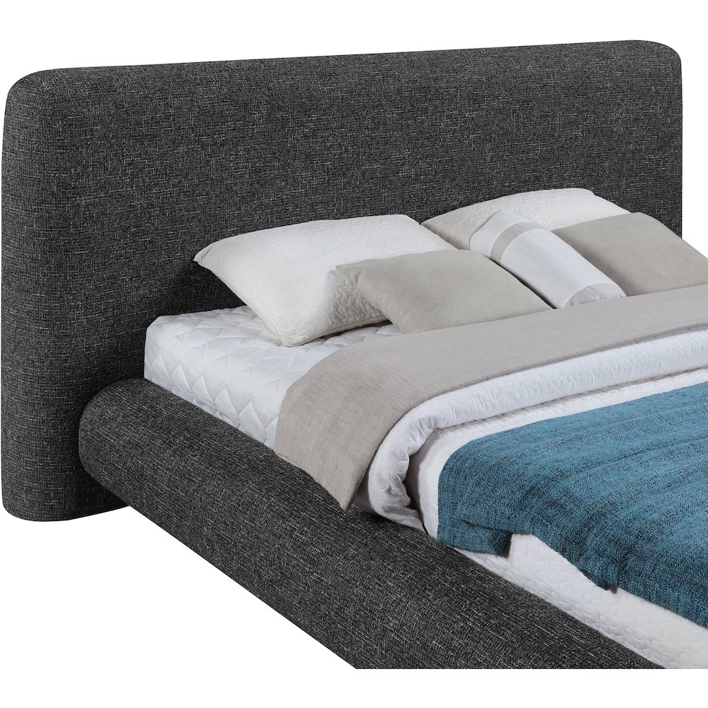 Blair Black Fabric Upholstered Queen Bed. Picture 5